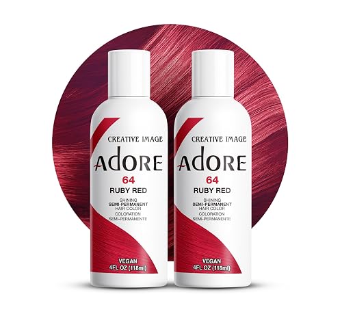 Adore Semi Permanent Hair Color (064 Ruby Red) (2 Pack) | Vegan & Cruelty-Free Red Hair Dye | No Ammonia, No Peroxide, No Alcohol | 4 Fl Oz Beauty & Personal Care Adore
