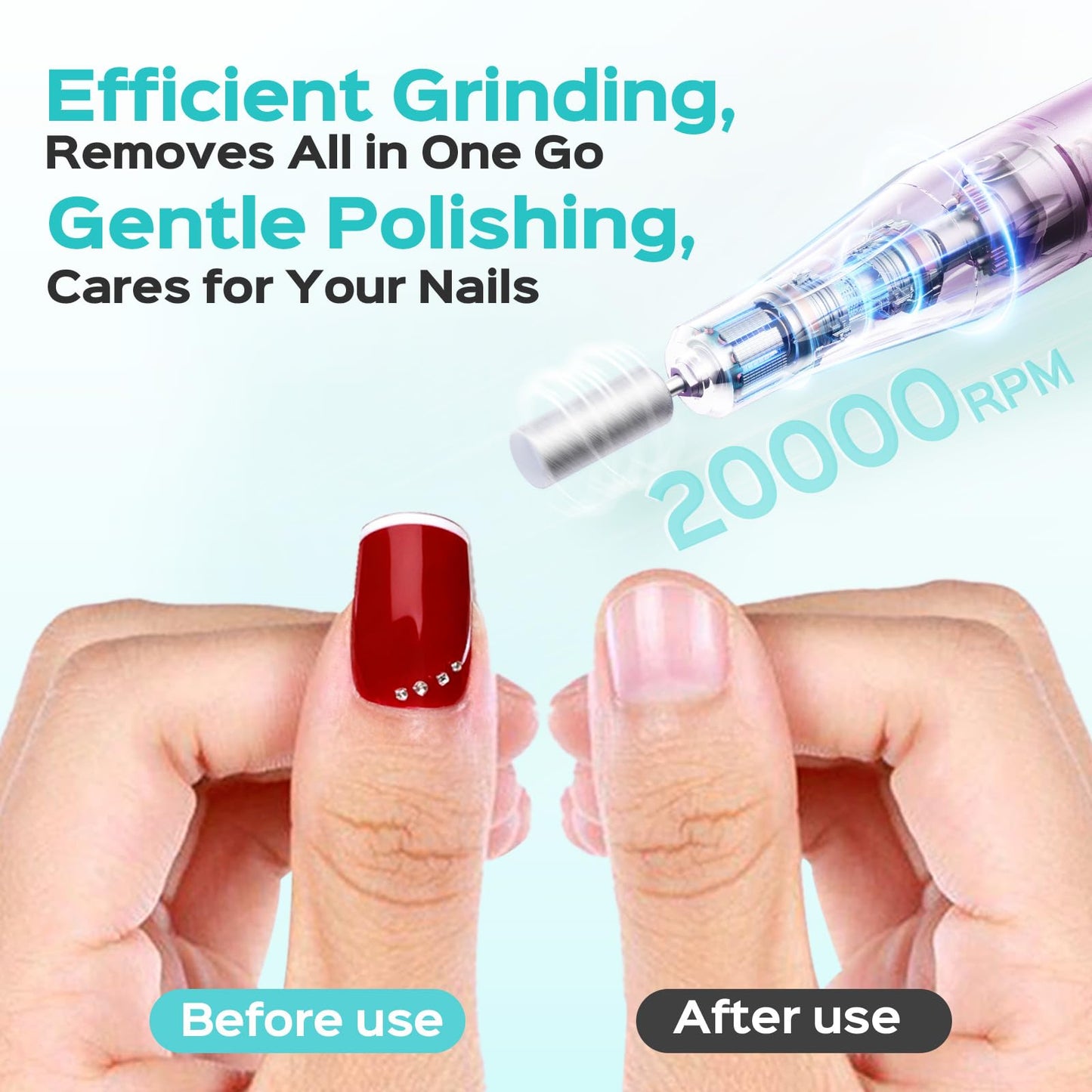 COSLUS C52 Electric Cordless Nail Drill: Professional Nail File kit with LED Screen for Acrylic Gel Powder. Portable for Home DIY & Salon Use Beauty and Personal Care COSLUS