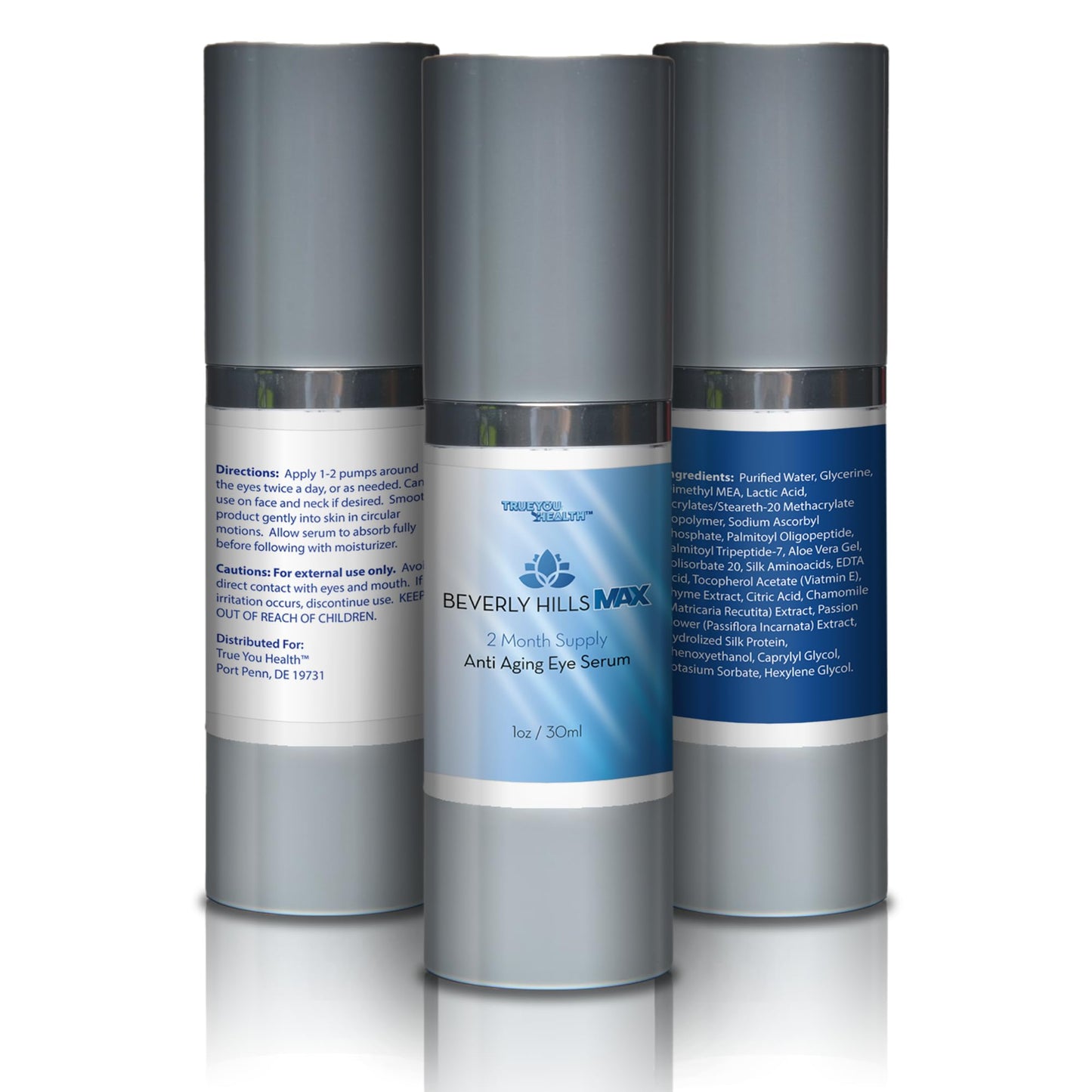 Beverly Hills Max Serum - 2 Month Supply - Anti Aging Eye Serum - Help Revive Tired Skin with Alpha Hydroxy Acids, Vitamin E, Aloe, & Vitamin C Beauty & Personal Care True You Health