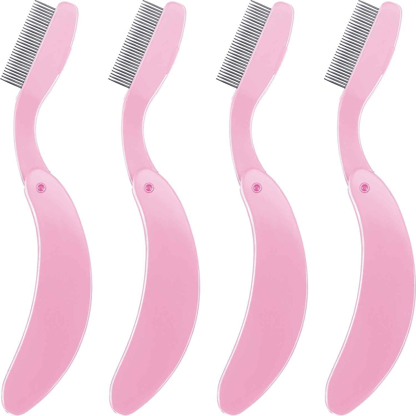 4 Packs Folding Eyelash Comb, Stainless Steel Metal Teeth Eyebrow Separator Comb Lash and Brow Makeup Applicator Brush Professional Tool for Define Beauty & Personal Care TecUnite