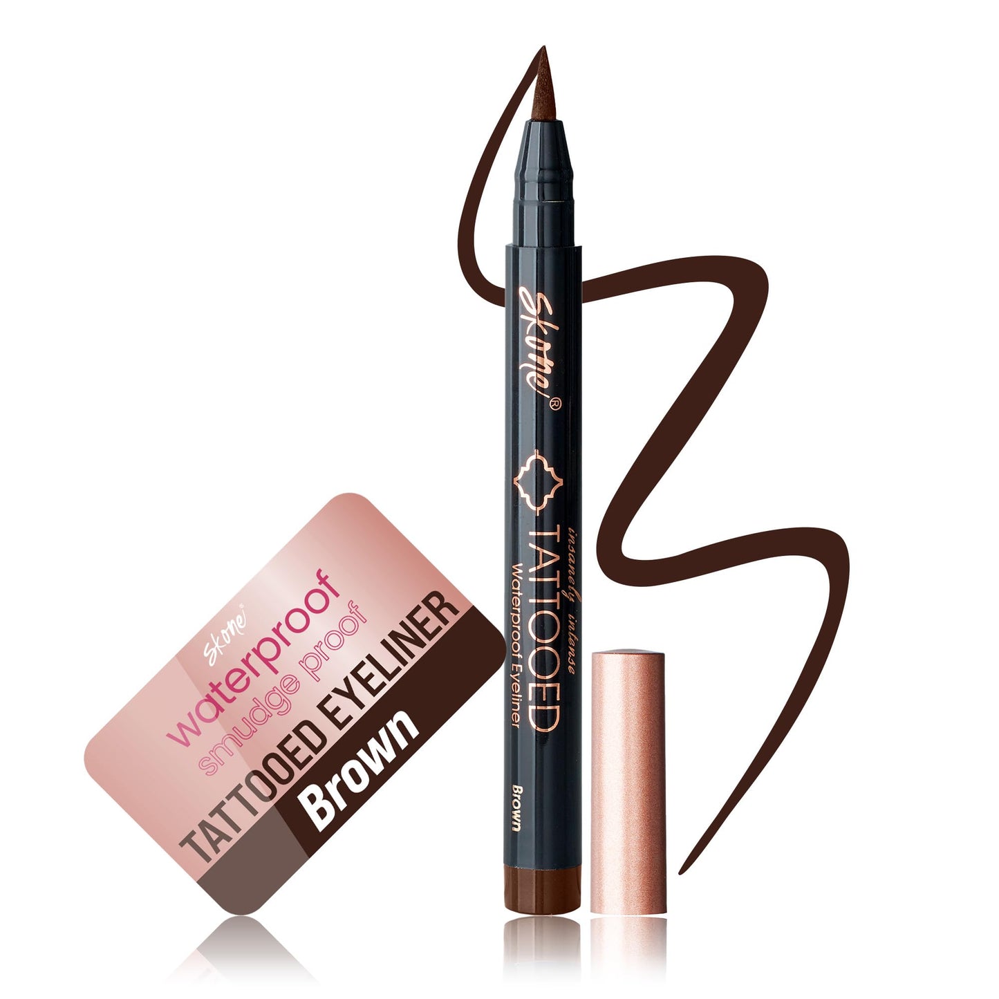 Skone Cosmetics Insanely Intense Tattooed Eyeliner Pen - Waterproof Liquid Eyeliner, Long Lasting, Sweat Proof, Smudge Proof Felt Tip Liquid Eyeliner Beauty & Personal Care Skone