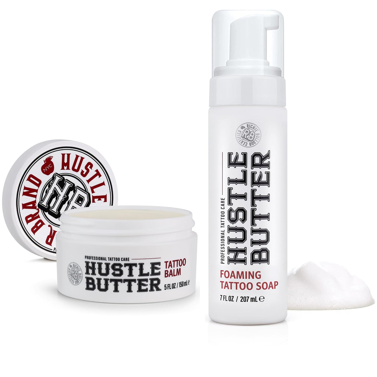 Hustle Butter Tattoo Soap & Aftercare Balm - Antibacterial Soap, Safe To Use While Healing, Vegan, No Petroleum - 5 Ounce Balm & 7 Ounce Tattoo Wash Beauty and Personal Care Hustle Butter Deluxe Default Title