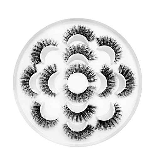 Lymzie 7 Pairs False Eyelashes 3D Faux Mink Eyelashes, Dramatic Look Wispy Fake Eyelashes, Long Fluffy Extension Natural Lashes Pack Beauty & Personal Care Lymzie