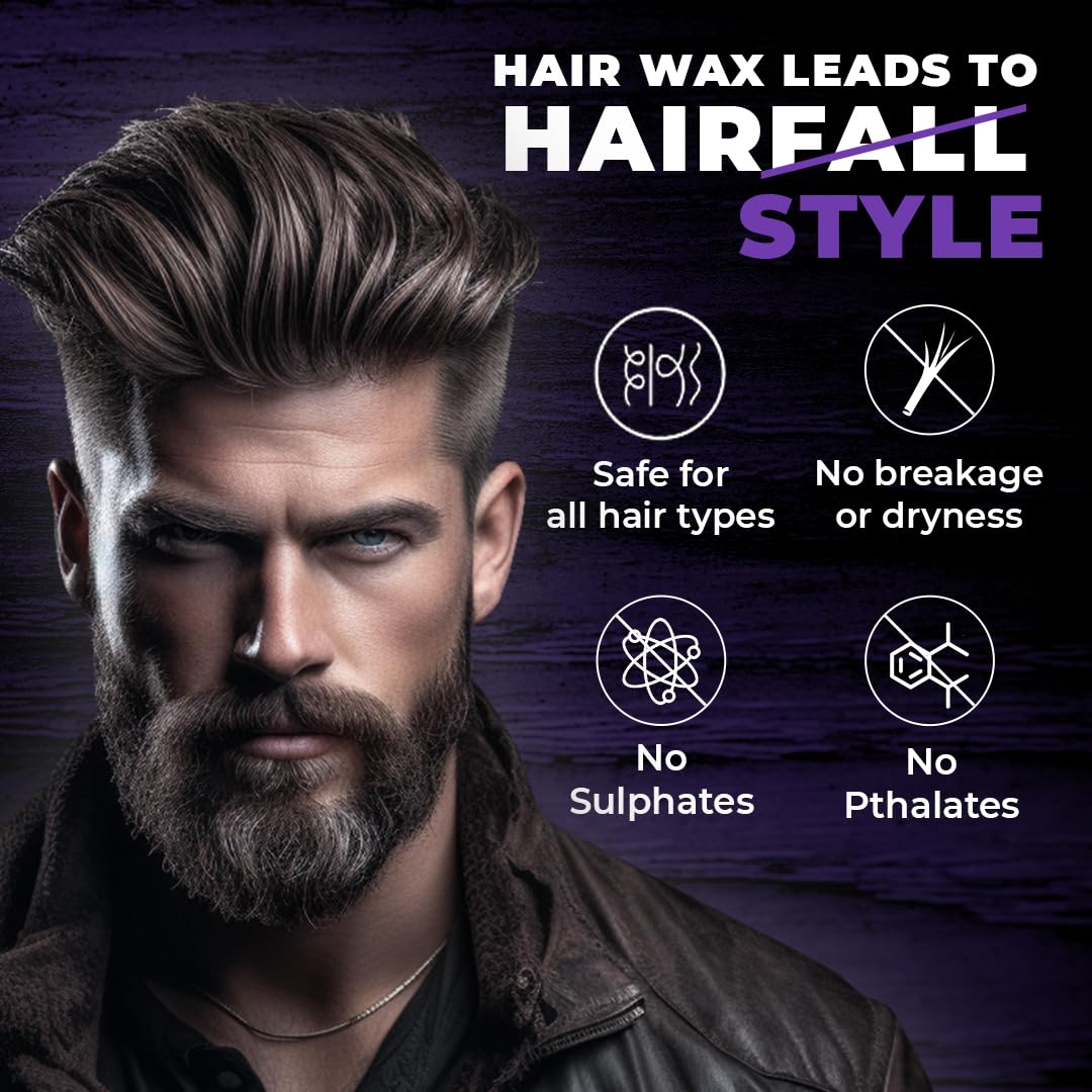 Beardo XXtra Stronghold Hair Wax, 100 gm | Crystal Hair Wax for Men | Glossy Finish | Hair Style, Shine | Extra Strong Hold Styling Hair Wax - 3.4Fl Beauty & Personal Care BEARDO