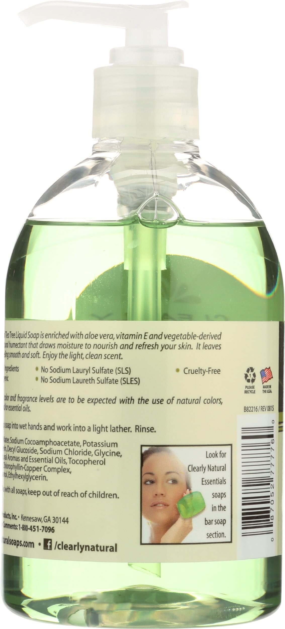 Clearly Natural, Soap Hand Liquid Tea Tree, 12 Fl Oz Beauty & Personal Care Clearly Natural