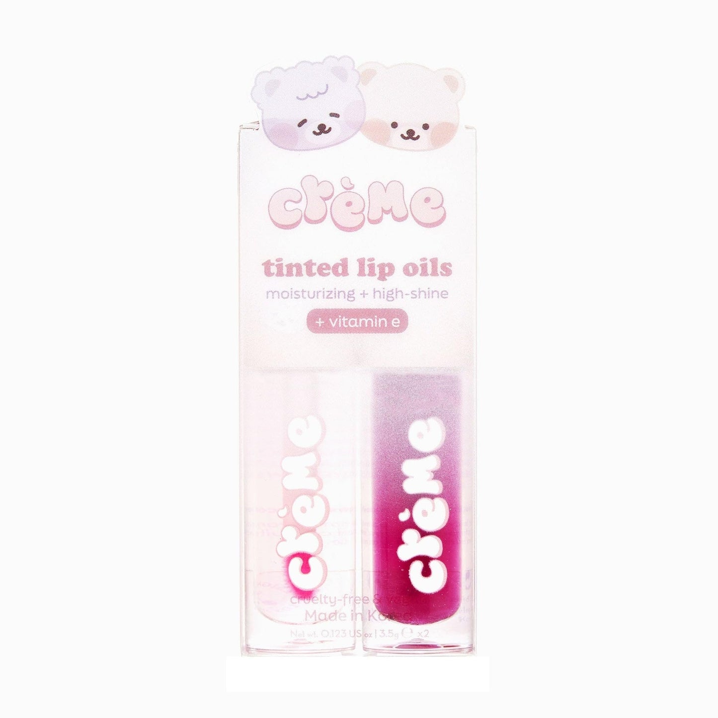 The Crème Shop Boba Bears High-Shine Tinted Lip Oil Duo - Indulge in Juicy Lips with Vitamin E Infusion - Long-Lasting Moisture - Lightweight Comfort Beauty & Personal Care The Crème Shop