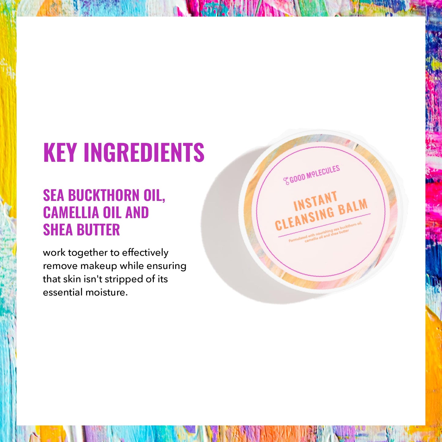 Good Molecules Instant Cleansing Balm - Face Cleanser and Makeup Remover with Shea Butter and Sea Buckthorn to Hydrate - Skin Care for Face and Eyes Beauty & Personal Care Good Molecules