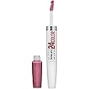 Maybelline Super Stay 24, 2-Step Liquid Lipstick Makeup, Long Lasting Highly Pigmented Color with Moisturizing Balm, Perpetual Plum, Purple, 1 Count Beauty & Personal Care MAYBELLINE