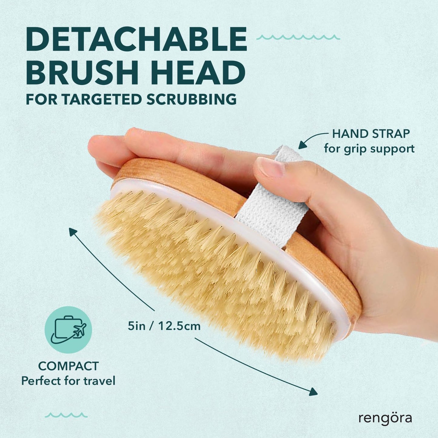 Back Scrubber for Shower - 20" Long Handle Shower Brush - Natural Bristle Back Brush - Ergonomic Handle + Silicone Anti-Slip Grip - Great Gift Idea Beauty & Personal Care rengöra