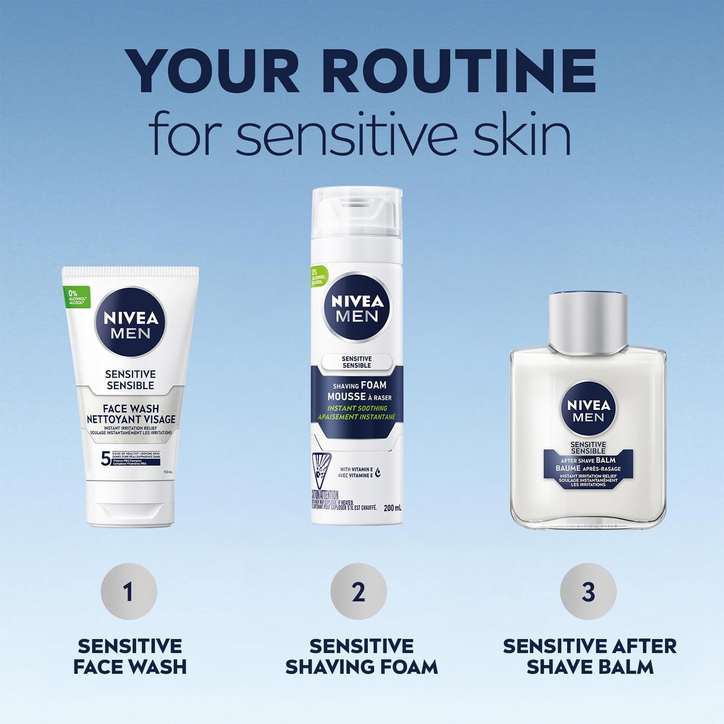 Nivea Men's 6.7-ounce Sensitive Shaving Foam Pack of 1 Beauty & Personal Care NIVEA MEN