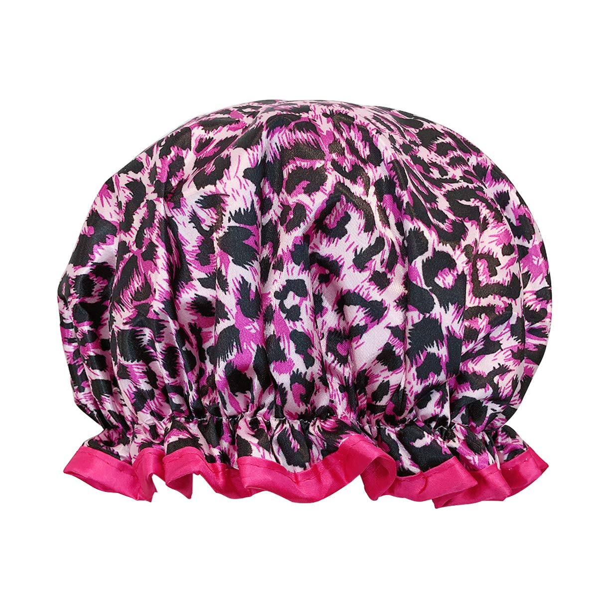 allydrew Reusable Women's Waterproof Shower Caps for Long Hair, Pink Leopard Beauty & Personal Care allydrew