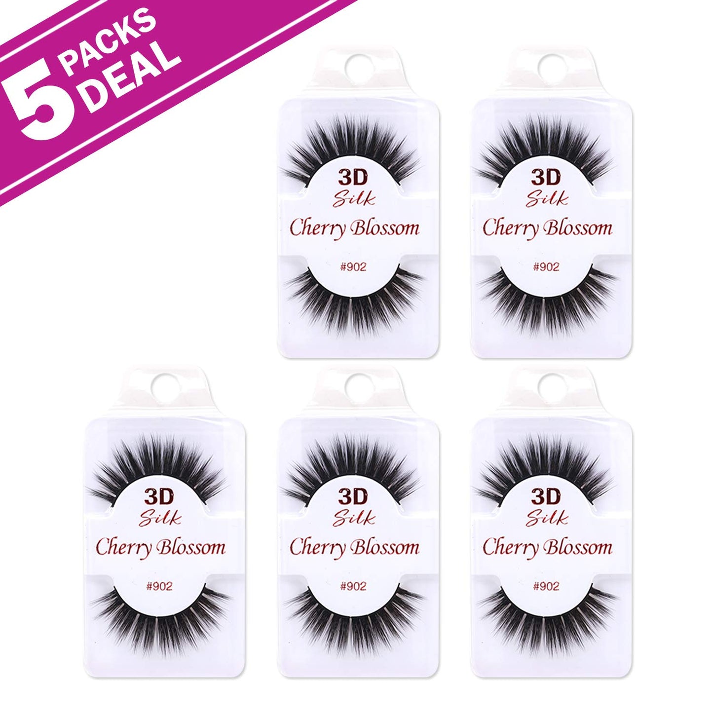 Cherry Blossom 3D Eyelashes (5 Pack of Silk 902) Beauty & Personal Care Cherry Blossom Product