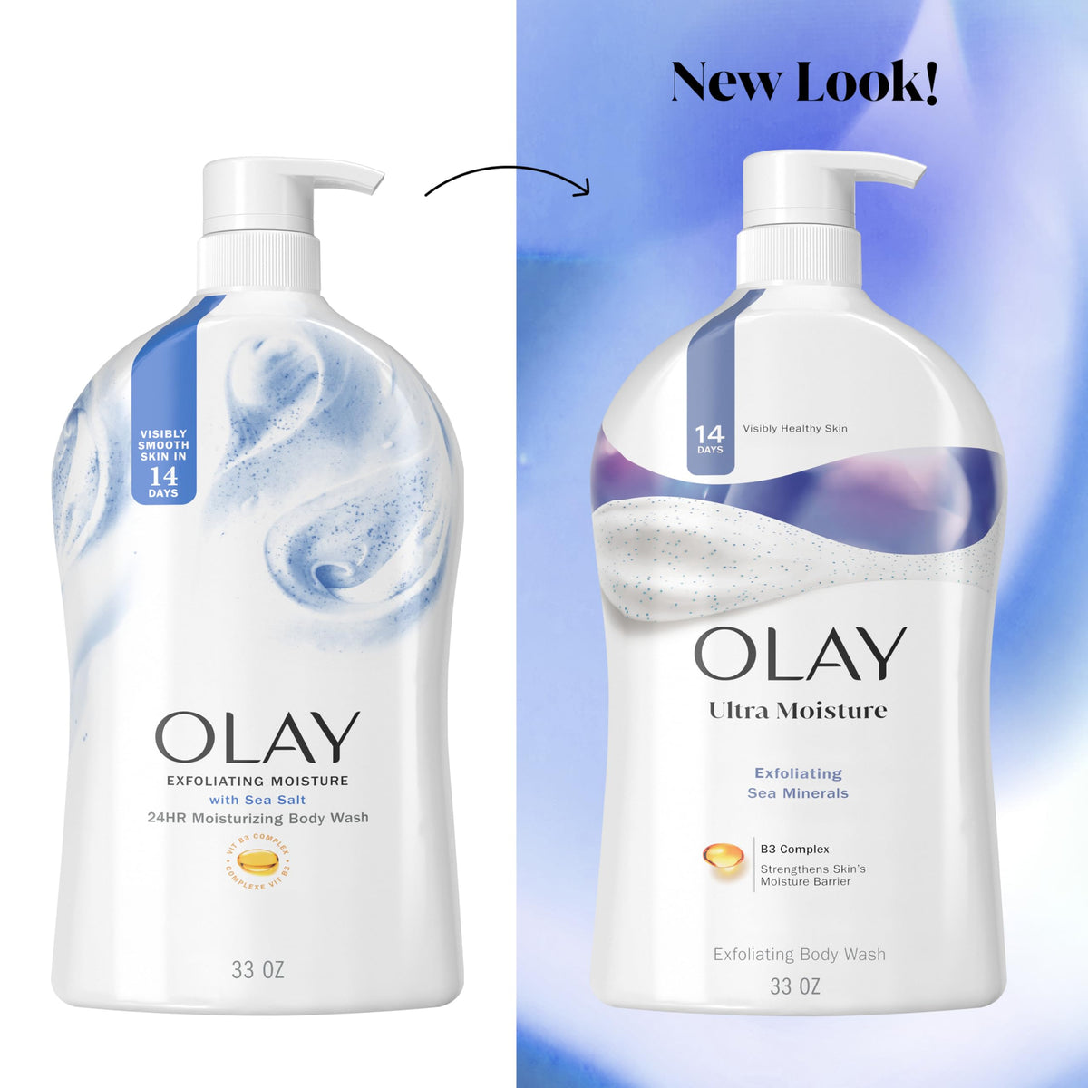 Olay Body Wash for Women, Ultra Moisture, Exfoliating & Hydrating Formula, 24/7 Moisture Barrier Repair, For Visibly Healthy Soft Skin, Vitamin B3 Beauty & Personal Care Olay