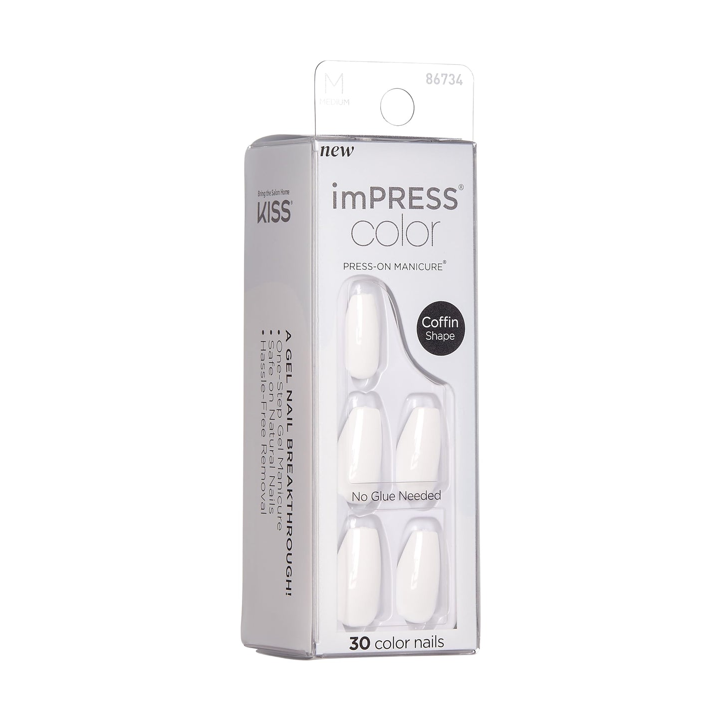KISS imPRESS No Glue Mani Press On Nails, Color, 'Peevish Pink', Pink, Short Size, Squoval Shape, Includes 30 Nails, Prep Pad, Instructions Sheet, 1 Beauty and Personal Care imPRESS