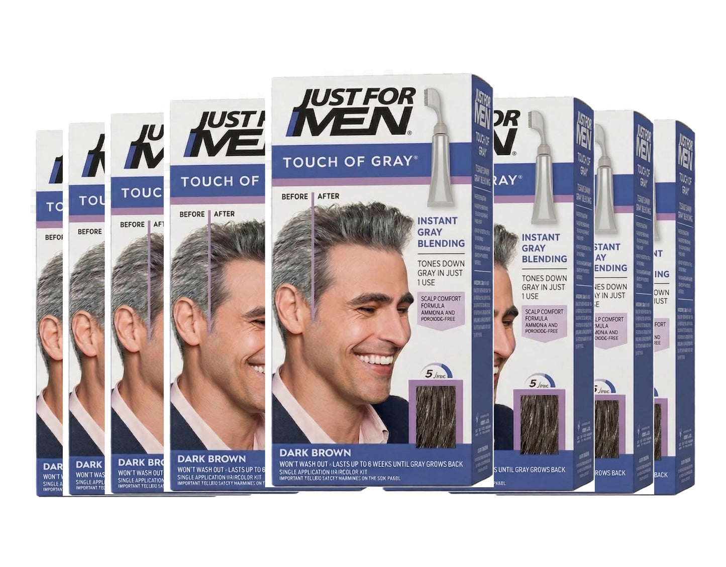 JUST FOR MEN Touch of Gray Hair Treatment T-45 Dark Brown, 1 Each (Pack of 8) Beauty & Personal Care Just for Men