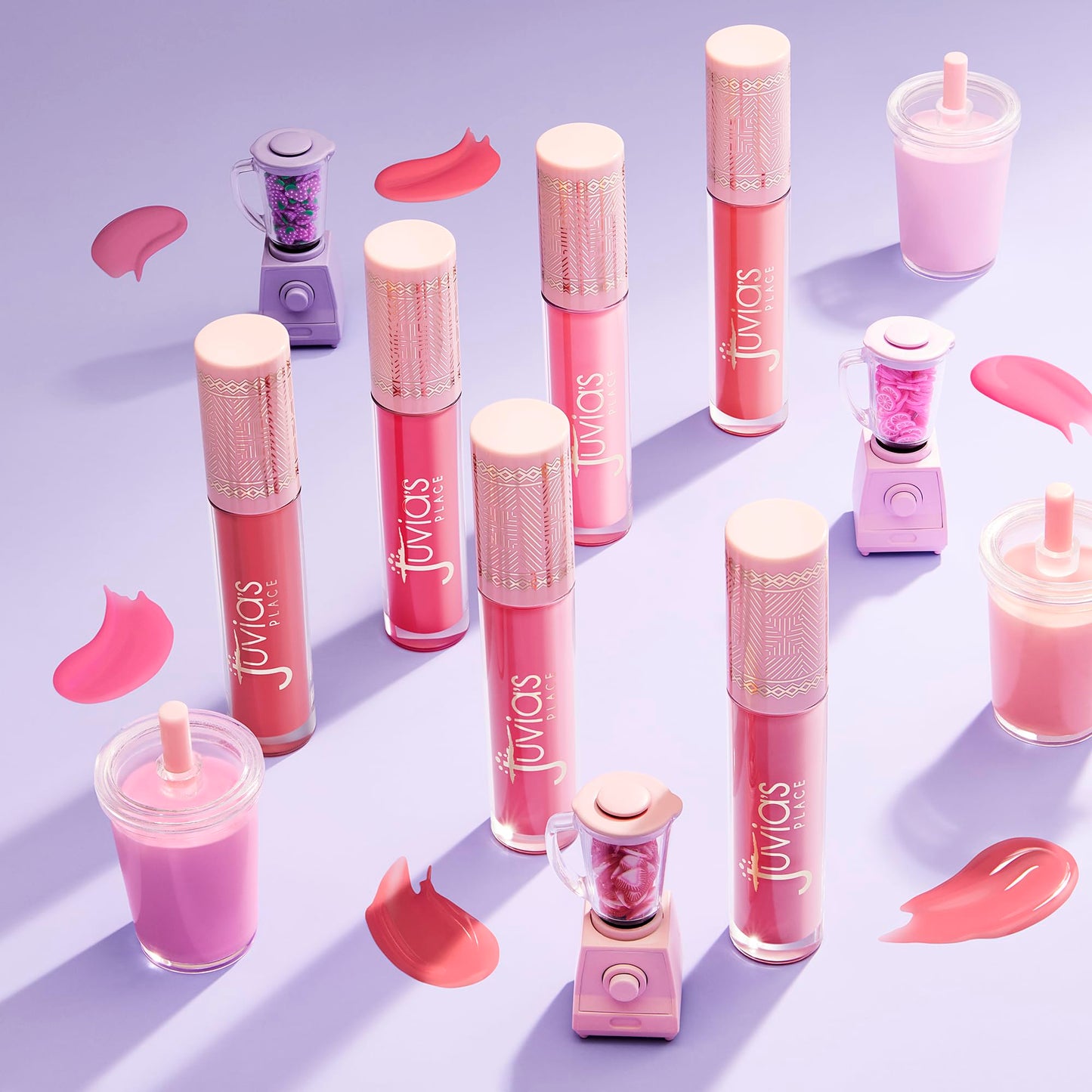 Juvia's Place Smoothie Lip Gloss Tutti Fruitty - Hydrating Cream Lipgloss with Pink & Mauve Tones - Non Sticky Plumping Glosses - High Shine Lipgloss Beauty & Personal Care Juvia's Place