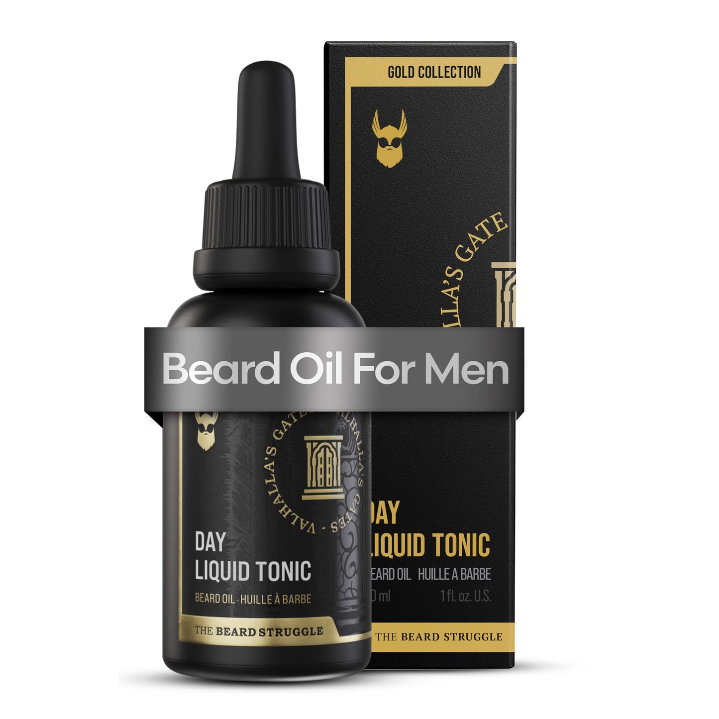 The Beard Struggle - Day Liquid Tonic Beard Oil - Gold Collection, Valhalla's Gates - Beard Oil for Men - Moisturize, Softens Hair, Reduces Itch - Day Beauty and Personal Care The Beard Struggle