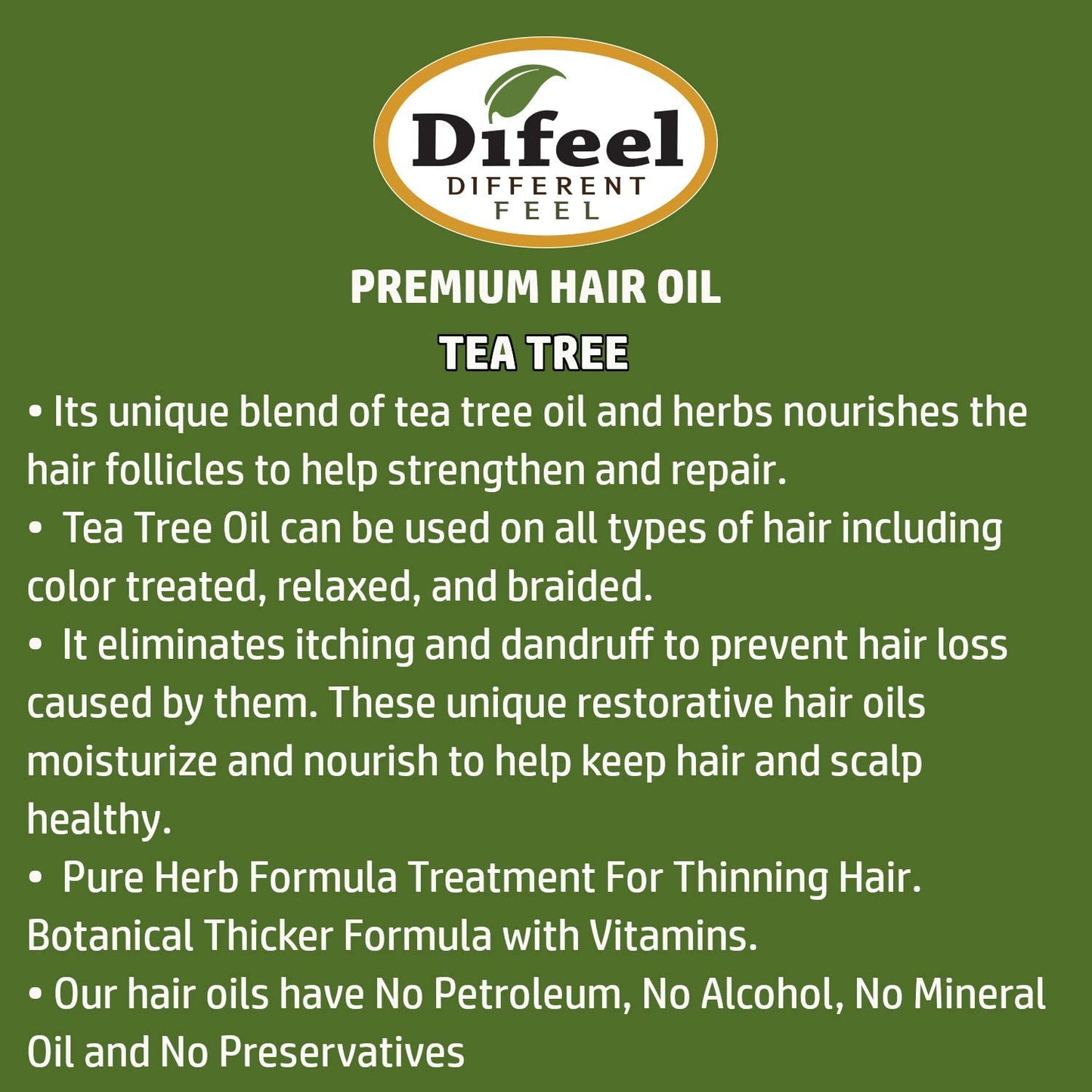 Difeel Premium Natural Hair Oil - Tea Tree Oil for Dry Scalp 7.1 Ounce Beauty & Personal Care Difeel