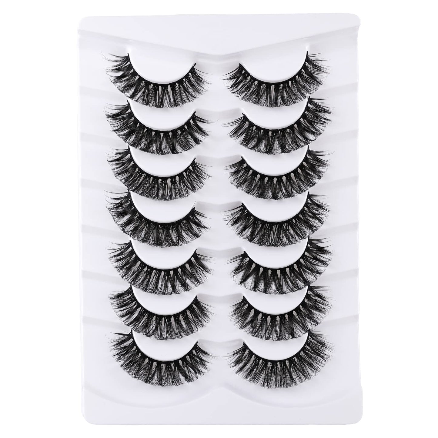 Mebver Russian Strip Lashes False Eyelashes Cat Eye Lashes Faux Mink Lashes Natural Look Fake Eyelashes Fluffy Wispy Lashes That Look Like Extensions Beauty & Personal Care Mebver