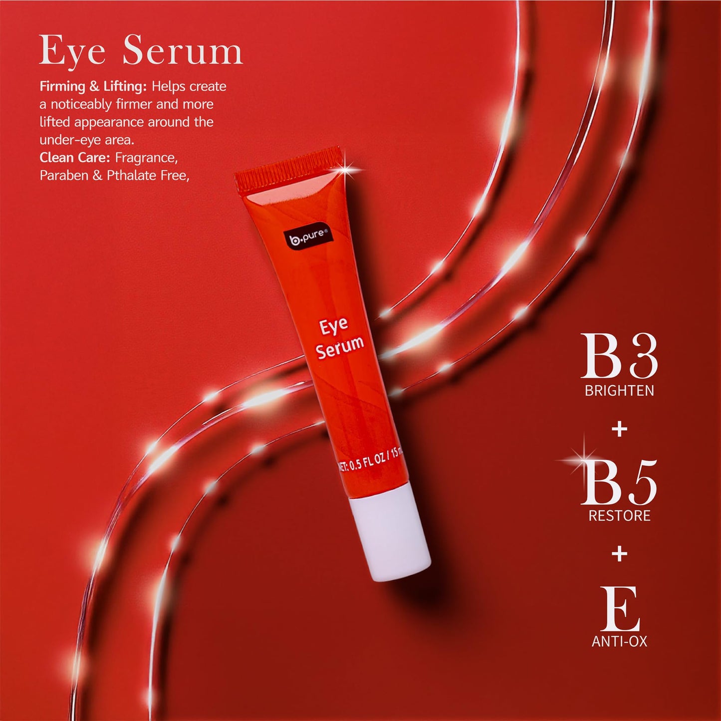 b.pure Revitalizing Eye Serum | Niacinamide, Vitamin E, Vitamin B5 | Anti-Aging, Anti-Wrinkle | 1.36 oz, 3-Pack Beauty & Personal Care b.pure