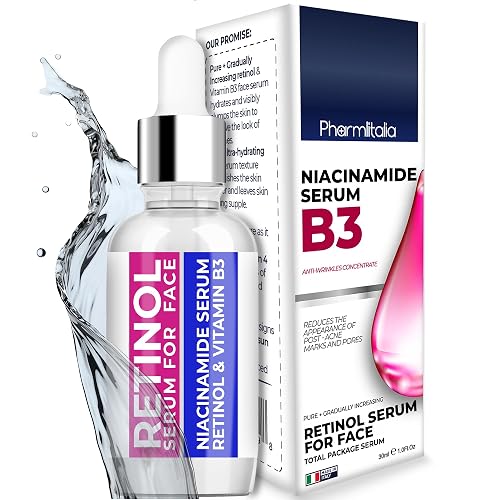 Resurfacing Retinol Serum for Face with Vitamin B3 - Retinol Total Package Serum for Anti Aging, Wrinkles, Fine Lines, Acne Scar and Sun Spots for a Beauty & Personal Care Pharmlitalia