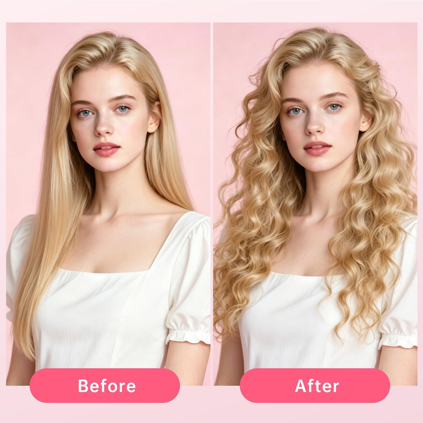 Hahahope 1 Inch Ceramic Curling Wand, Long Barrel Hair Curler for Medium to Long Hair, Clamp-Free for Loose Waves, 2 Heat Settings, Dual Voltage Beauty and Personal Care hahahope