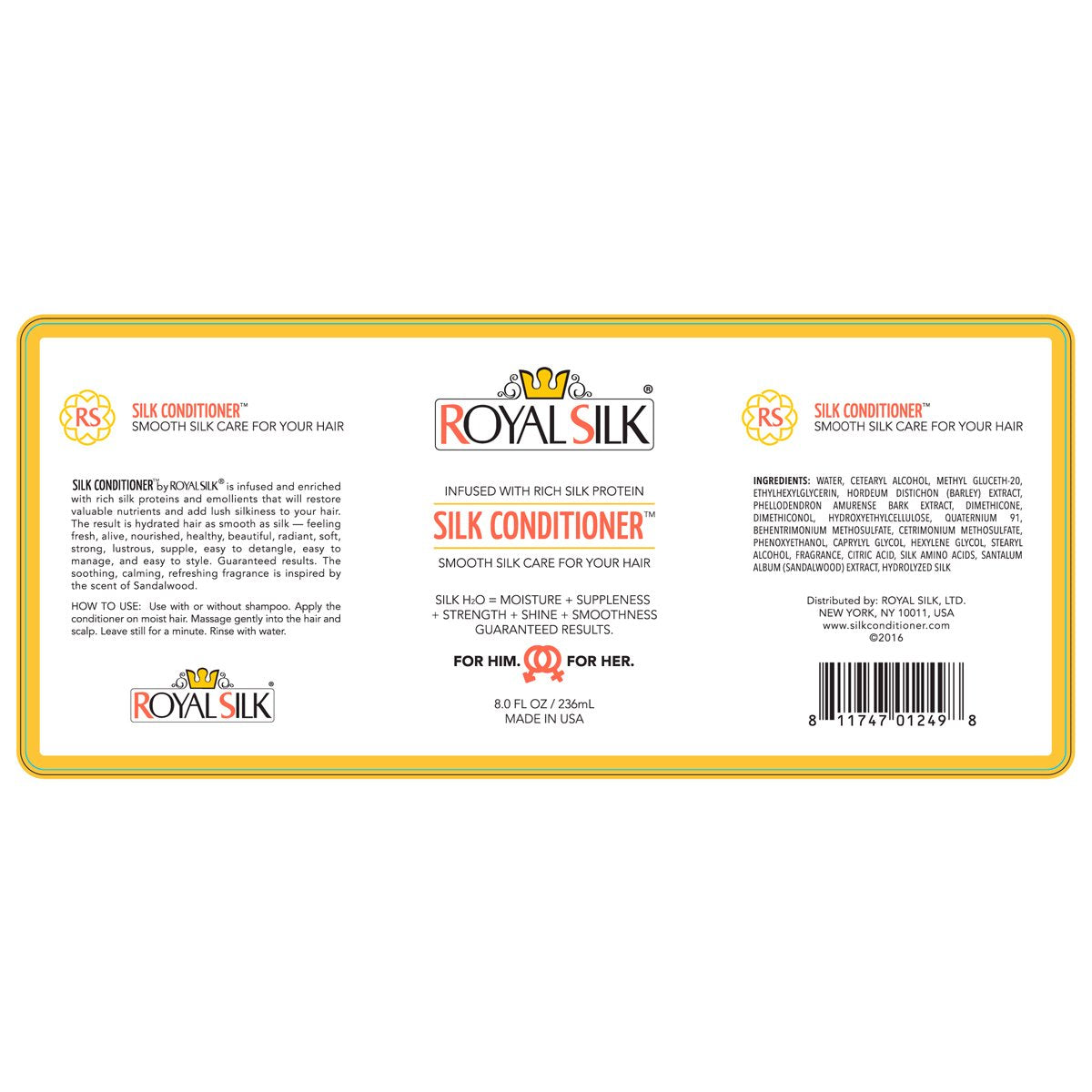 Royal Silk The Original Silk Conditioner Smooth as Silk for Hair Like Silk = Soft, Creamy, Fragrant, Smoothing, Hydrating, Lubricating + Superb