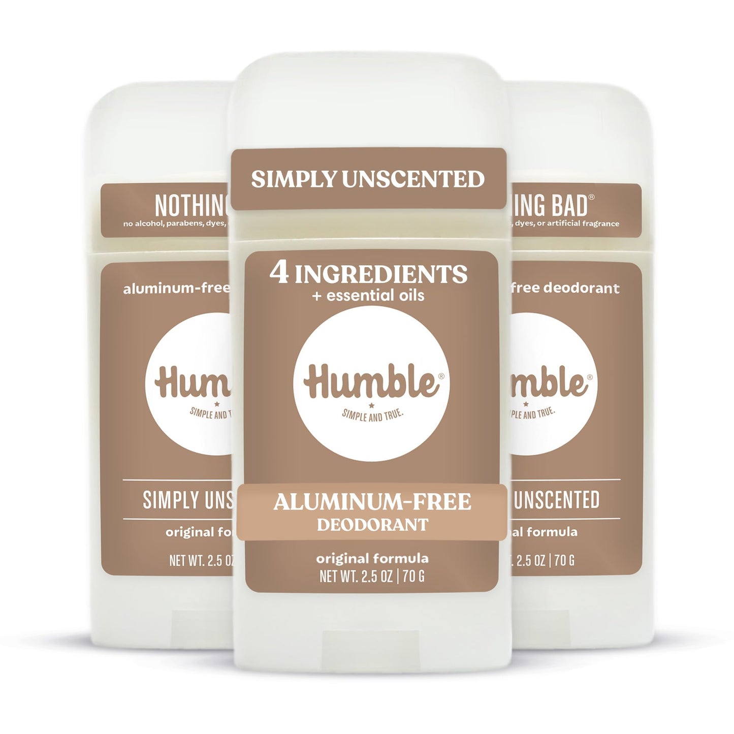 Humble Aluminum-Free Deodorant for Women & Men, Simply Unscented - Clean & Fresh Natural Deodorant Stick with Essential Oils for Long-Lasting Odor Beauty and Personal Care HUMBLE SIMPLE AND TRUE.
