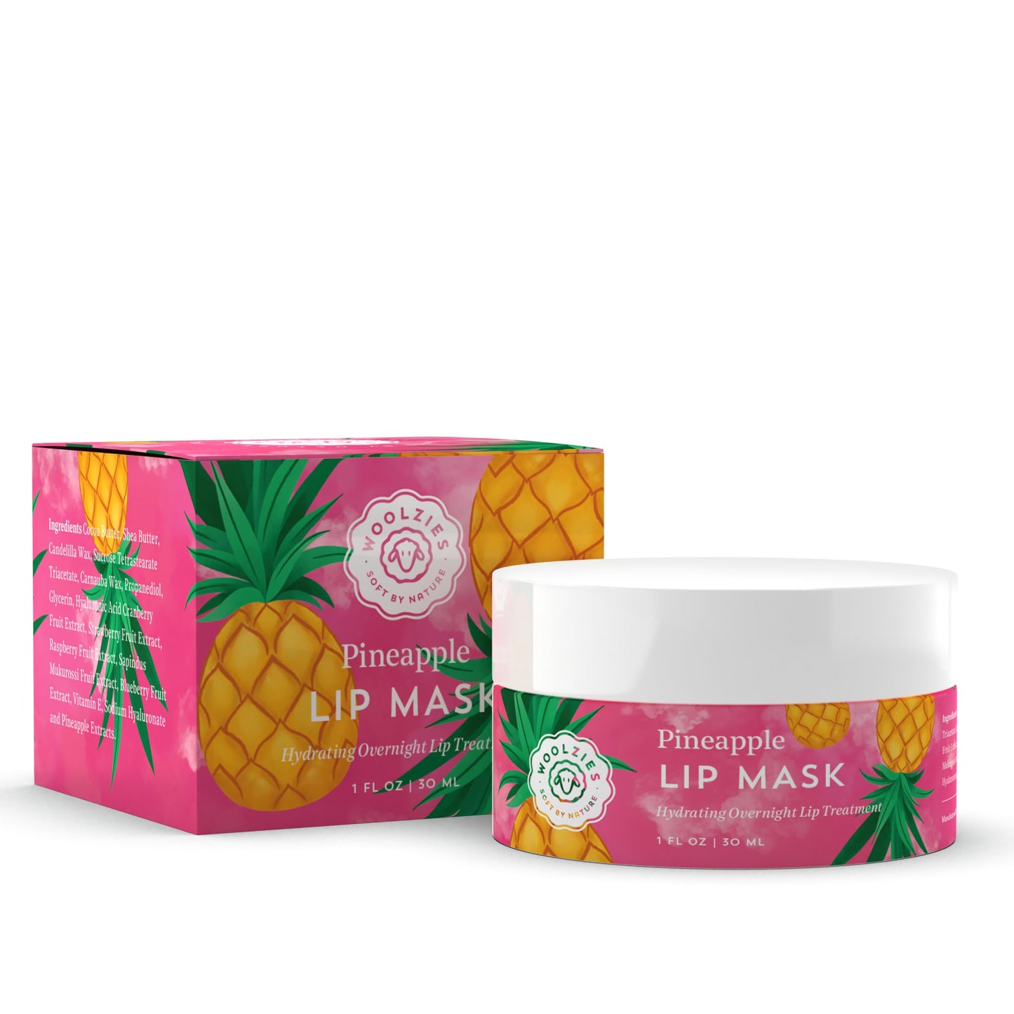 Hydrating Lip Mask with Hyaluronic Acid - Overnight Treatment for Soft, Smooth Lips - Shea Butter, Vitamin E & Natural Oils - 1 oz Jar (1 Ounce Beauty and Personal Care Woolzies
