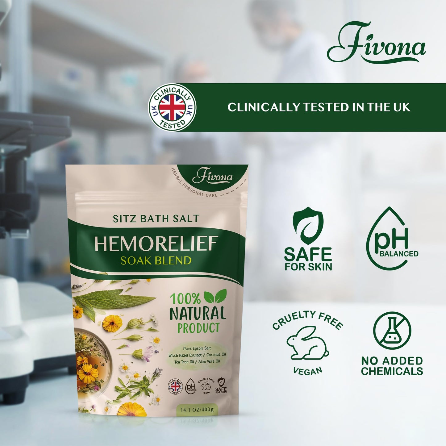 Hemorrhoid Treatment Sitz Bath Salt - Natural Soak Blend Epsom Salt with Essential Oils, Postpartum Recovery and Discomfort Relief, Perineal Care Beauty and Personal Care FIVONA