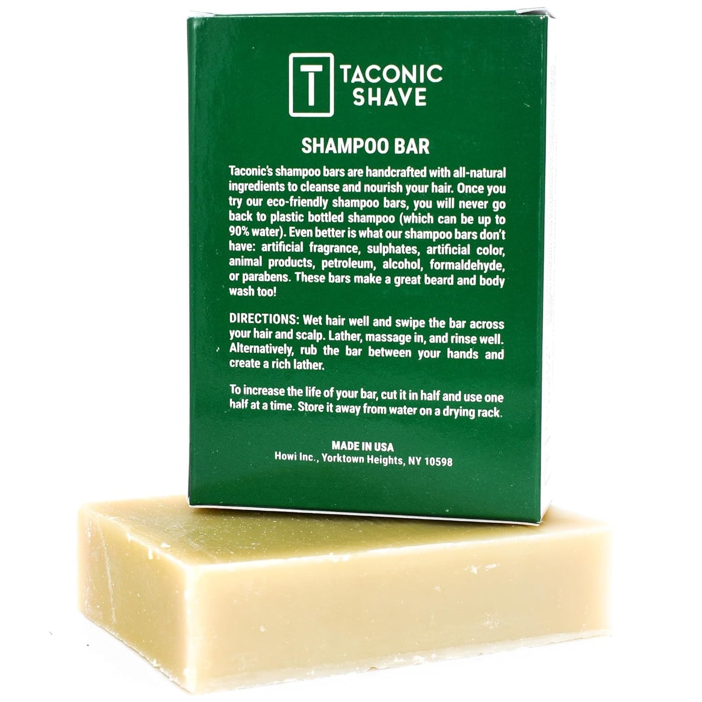 Taconic Shave, Natural Eucalyptus Mint Hair Shampoo Bar - Handcrafted in the USA - 5.0 oz.- Leaves hair Clean, Soft and Conditioned. Beauty & Personal Care Taconic Shave