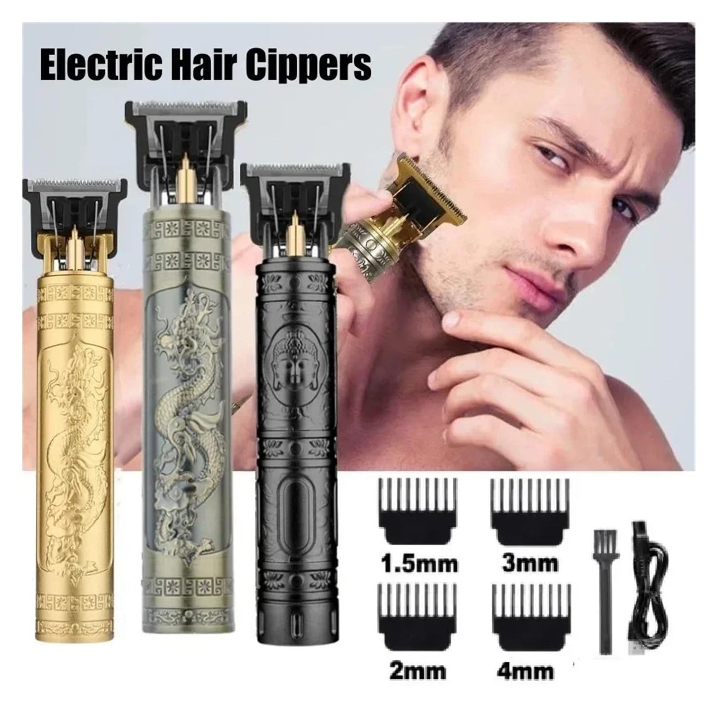 Razors Vintage T9 Electric Hair Cutting Machine Hair Clipper Professional Barber Men Shaver Rechargeable Hair Trimmer for Men(Buddha) Beauty and Personal Care EWKYLSEM