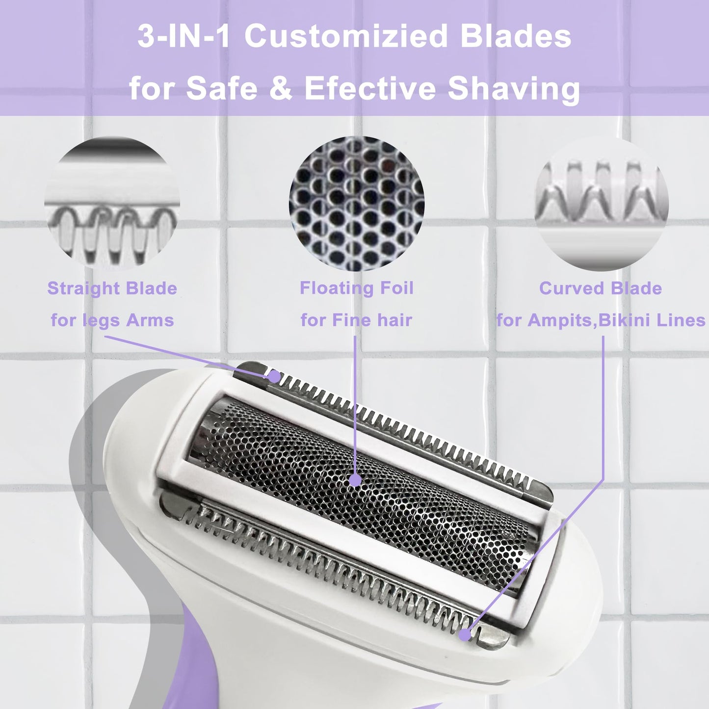 PINKPAPAYA Electric Razors for Women & Bikini Trimmer-Waterproof Cordless for Shower,Travel - Hypoallergenic Foil Shaver for Legs,Underarms,Bikini Beauty and Personal Care pinkpapaya