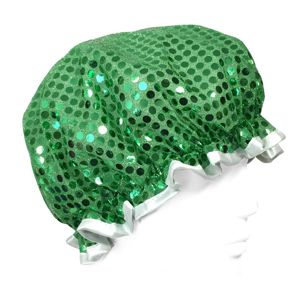 Wrapables Trendy Satin Shower Cap, Green Glitter Beauty & Personal Care Wrapables