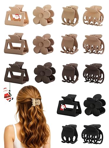 16 PCS Small Hair Clips for Women & Girls, Durable Matte Claw Clips for Thin Hair, Strong Hold NonSlip Medium Hair Claw Clips, Mini Hair Clips, Cute Beauty & Personal Care Unbednigt