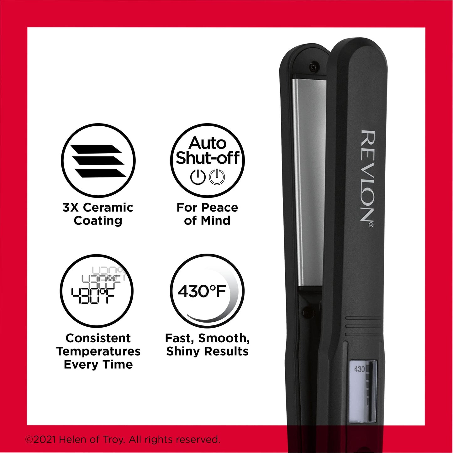 REVLON Perfect Heat Ceramic Digital Flat Iron, 1 inch Beauty & Personal Care REVLON