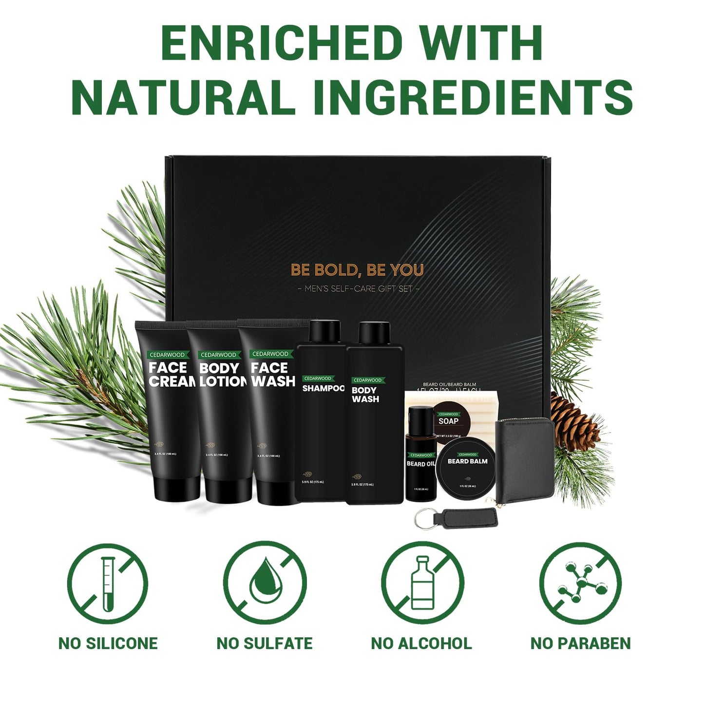 Rinse & Robust Beard Kit for Men, Gifts for Men, Cedarwood Beard Oil Gift Sets, Birthday Gifts Mens Stocking Stuffers for Dad Boyfriend Husband Beauty and Personal Care Rinse & Robust