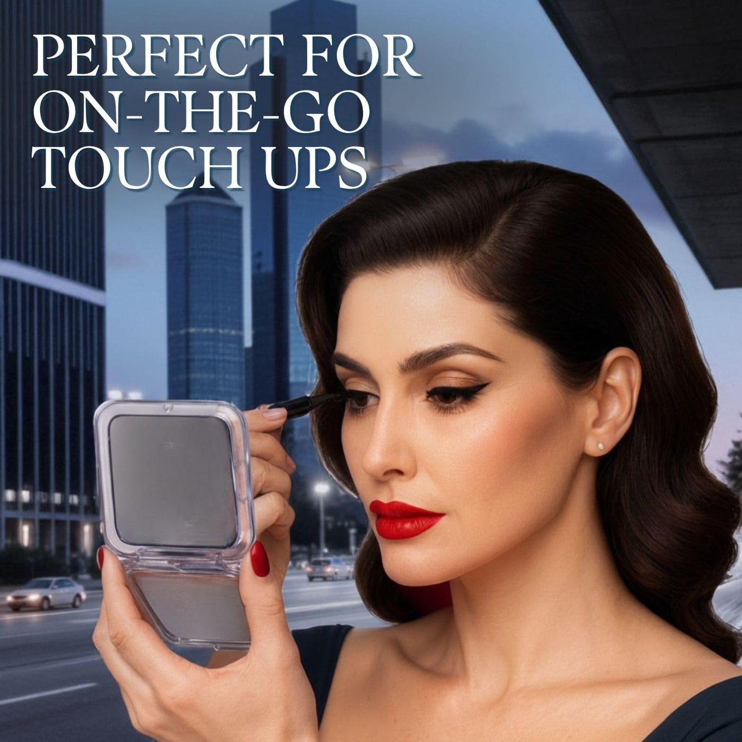 Small Compact 15X Magnifying Mirror for Travel - Handheld, Foldable & Lightweight - Mini Pocket-Sized Magnified Mirror for Purse - Square 3.3” x 3.3” Beauty & Personal Care MIRRORVANA