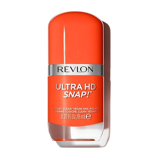 REVLON Ultra HD Snap Nail Color, Natural Rich Glossy Polish, 100% Vegan Formula, No Base or Top Coat Needed, 007 Hot Stuff, 0.27 fl oz Beauty & Personal Care REVLON
