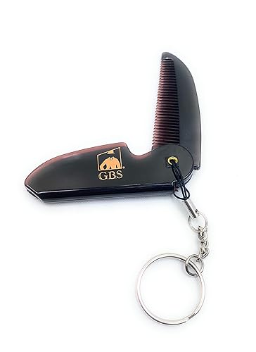GENTS Folding Pocket Comb for Men - Travel Beard Mustache Hair Grooming Keychain Accessory Handmade Beauty & Personal Care G.B.S