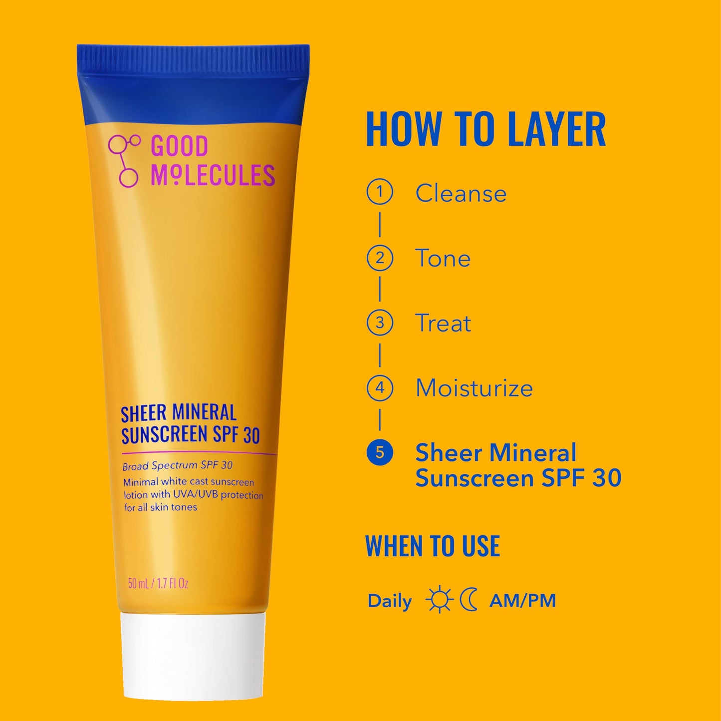 Good Molecules Sheer Mineral Sunscreen SPF 30 - Minimal White Cast Zinc Oxide Sunscreen For Face - Hydrating Hyaluronic Acid, UVA/UVB Protection Beauty and Personal Care Good Molecules