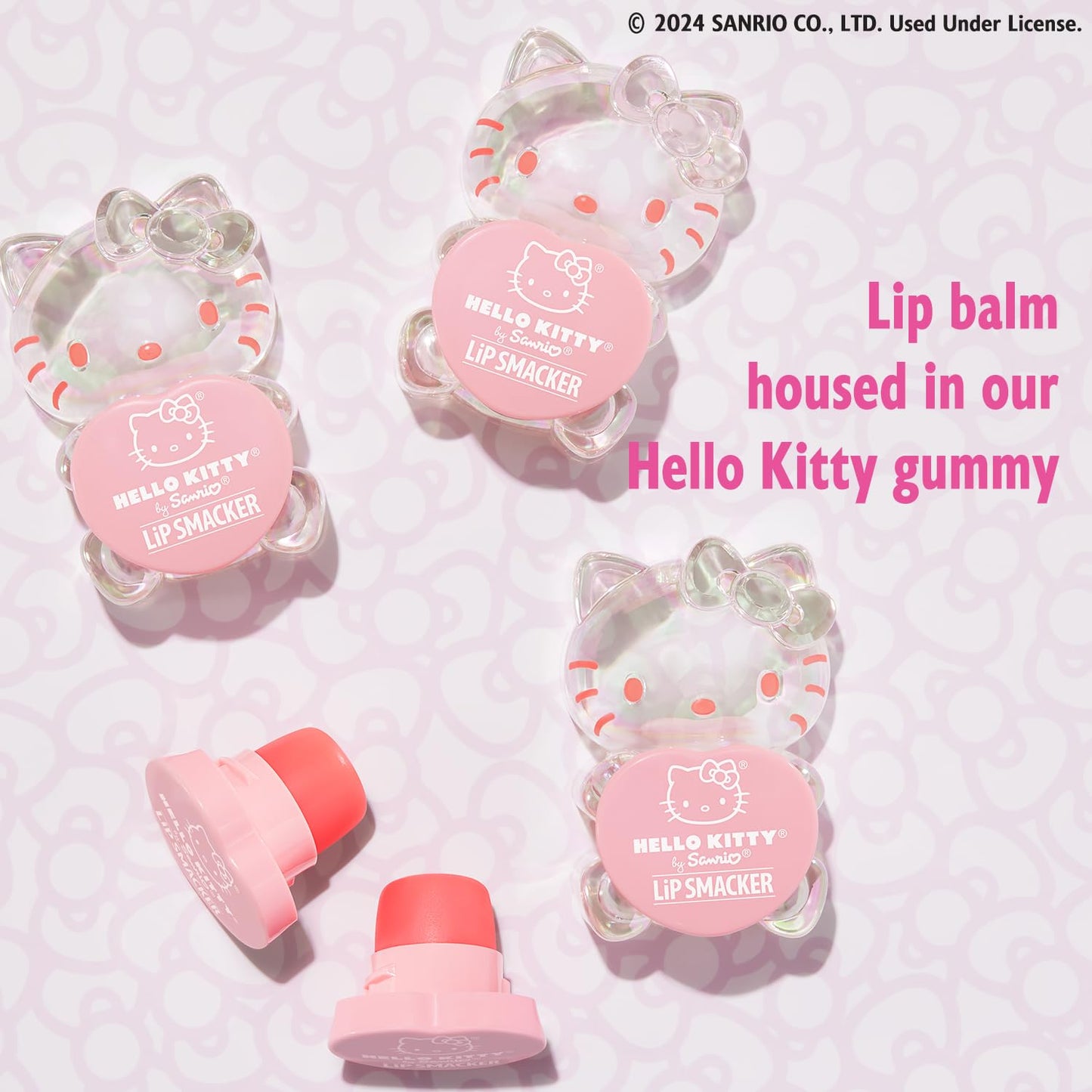 Lip Smacker Hello Kitty Lip Balm, Peach Gummy Flavored Moisturizing, Smoothing Soft Shine, Hydrating & Protecting Fun Tasty Flavors, Cruelty-Free Beauty and Personal Care Lip Smacker