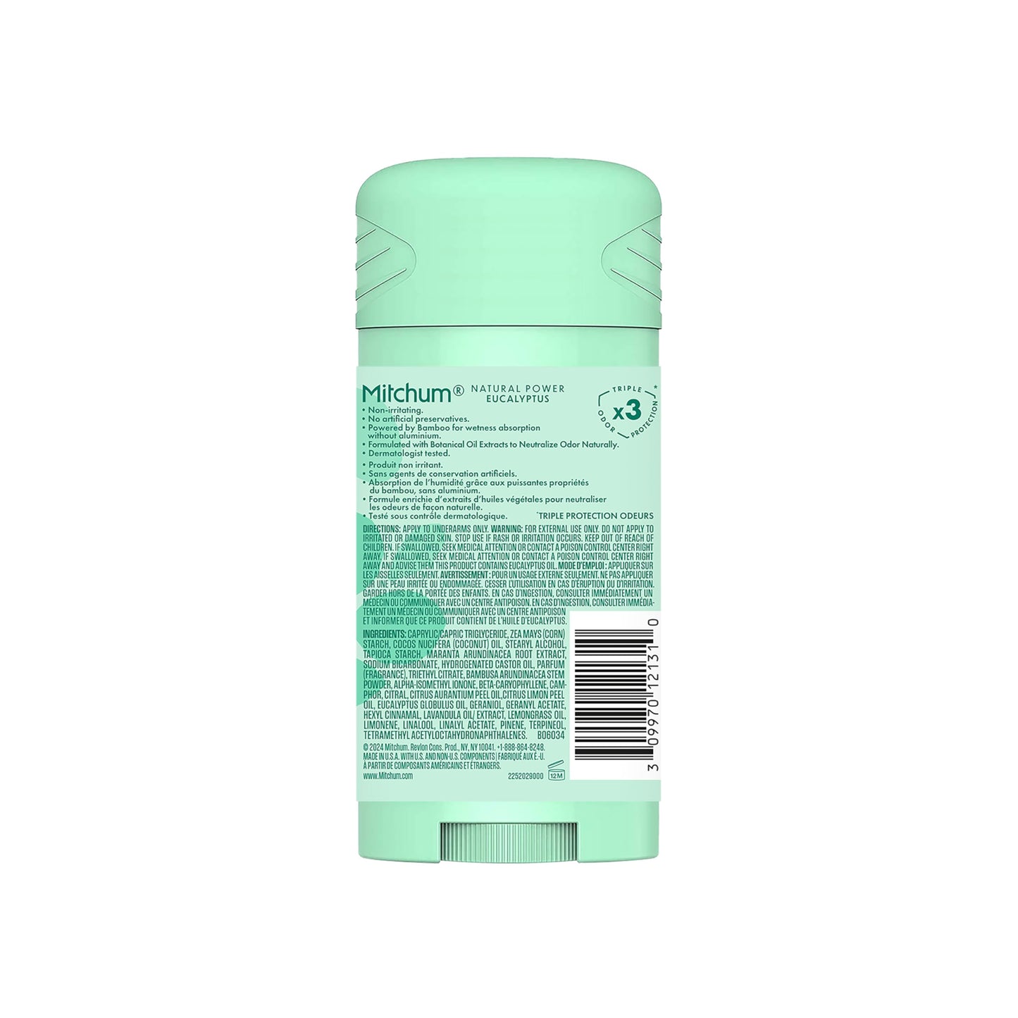 Mitchum Women’s Natural Power Deodorant Solid, Eucalyptus, 24HR Protection, Vegan, 2.7 oz Beauty and Personal Care Mitchum