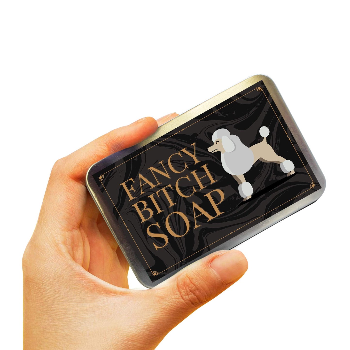 Gears Out Fancy Btch Soap - Pretty Poodle Tin - Novelty Bath Soap for Women - Chocolate Soap, Handcrafted, Made in the USA Beauty & Personal Care Gears Out