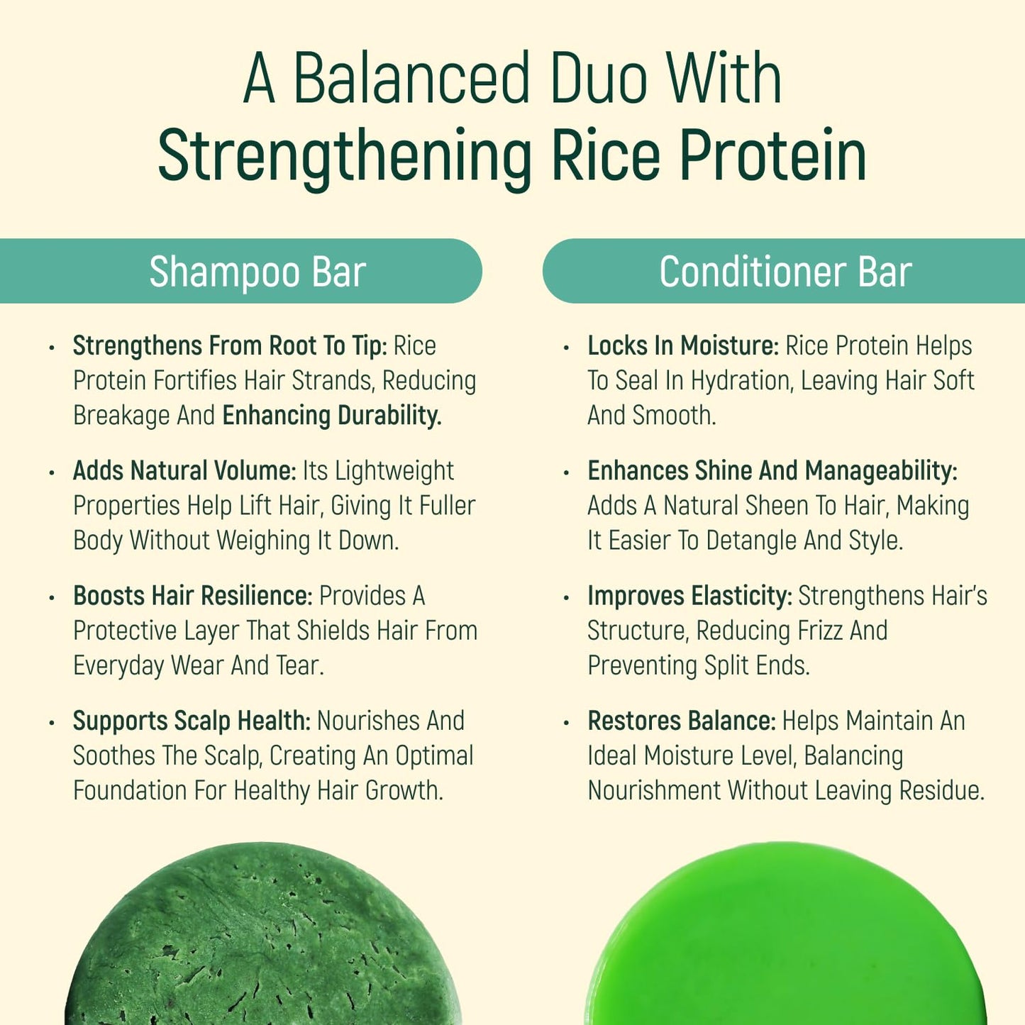 Solid Rice Protein Water Shampoo & Conditioner Hair Soap - Shampoo and Conditioner Bars For Hair With All Natural Plant Based Essential Oils And Zero Beauty & Personal Care BAMBOEARTH