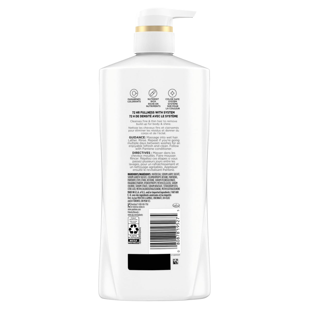 Pantene Shampoo, Sheer Volume - Lightweight Nourishment for Fine, Color-Treated Hair, 72-Hour Fullness and Body, 27.7 Oz Each Beauty & Personal Care Pantene