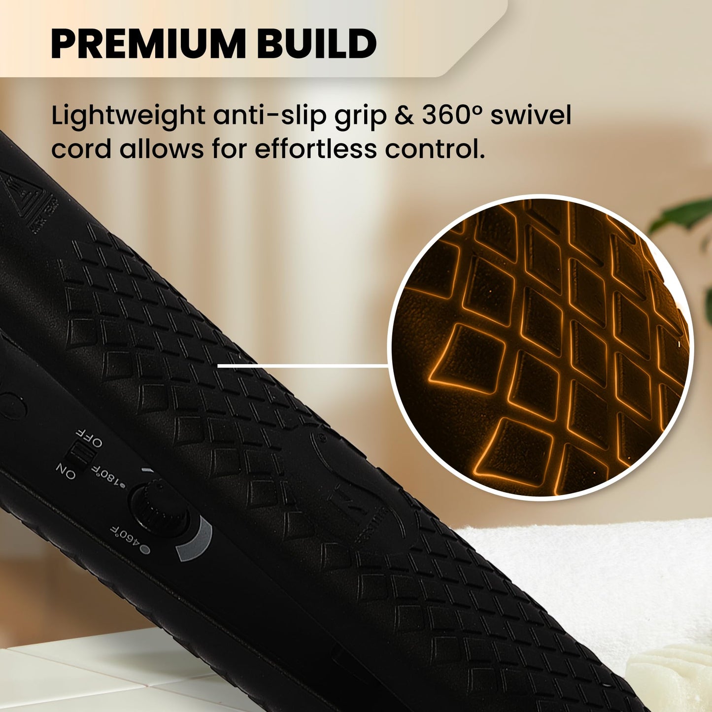 HerStyler Forever Straightening Flat Iron - Travel Friendly Dual Voltage Flat Iron 1.25 inch - Ceramic Hair Straightener for Silken Hair - Negative Beauty & Personal Care HerStyler