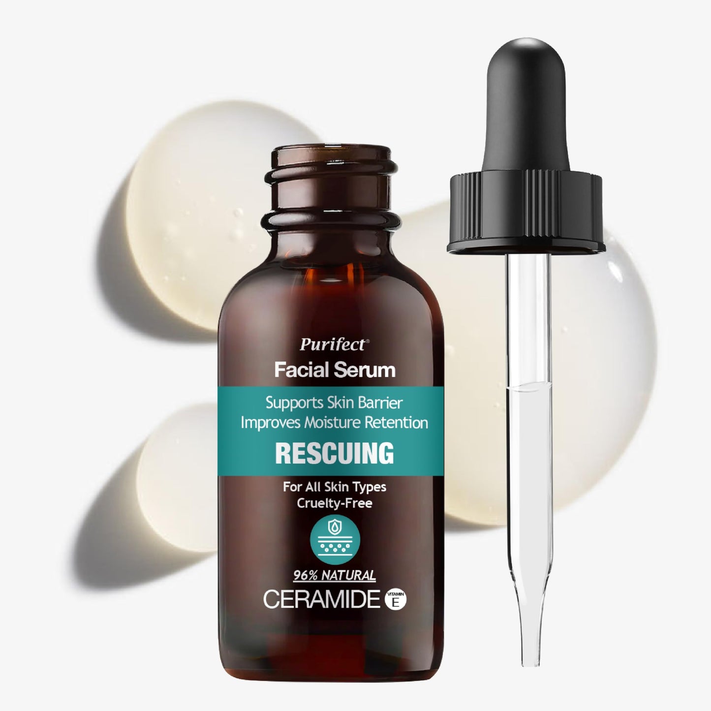 Purifect Rescuing Ceramide Facial Serum for Dry, Sensitive Skin - Face Serum with Panthenol & Vitamin E, Skin Barrier Support, Deep Hydration Beauty & Personal Care Purifect by Symphony Beauty