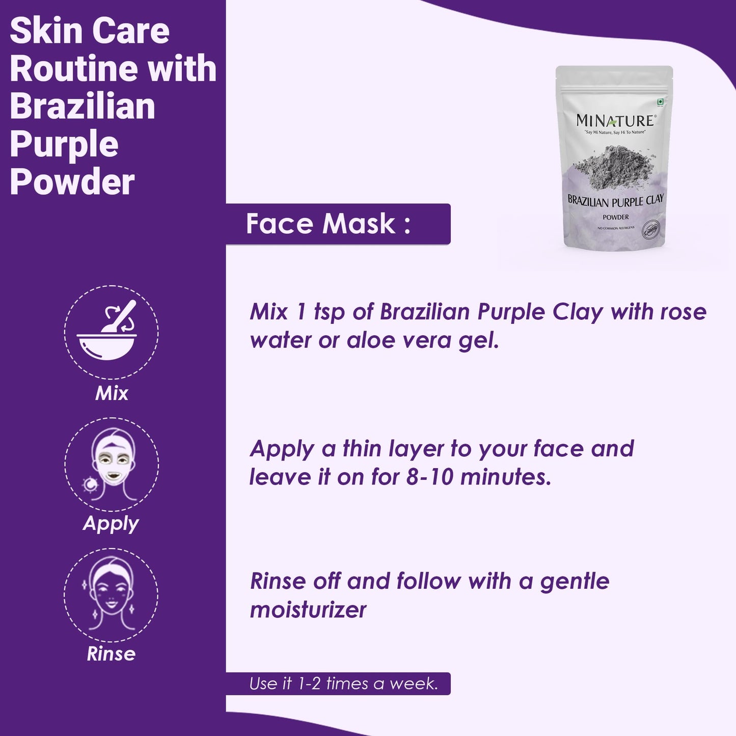 minature Brazilian Purple Clay |Mineral Rich for Detoxifying Skin | Deep Cleansing Face Mask | Ideal for Face Pack DIY Soap|227g(8 oz) Beauty & Personal Care minature