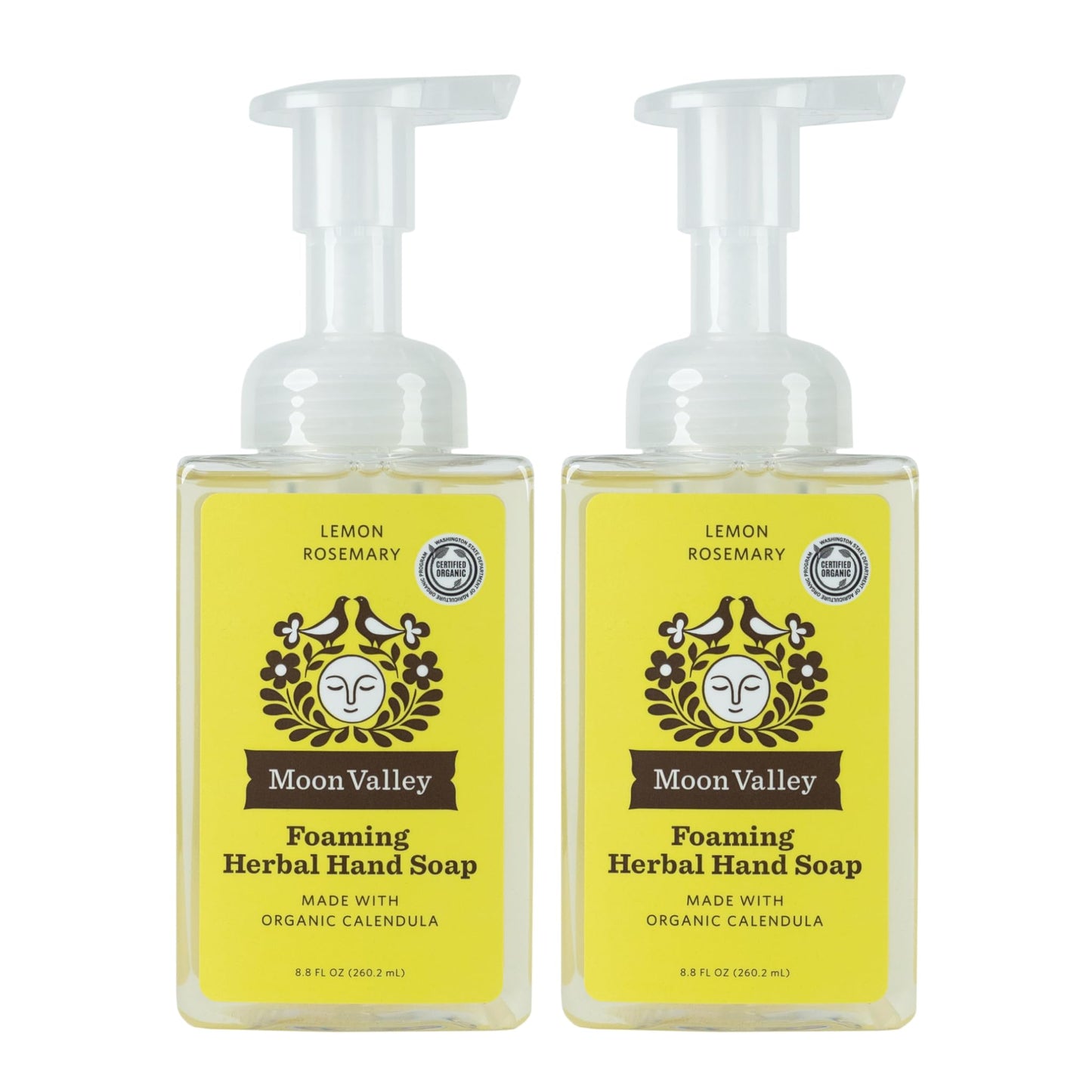 Moon Valley Herbal Foaming Hand Soap, Lemon Rosemary Two Pack, Vegan, Recyclable Bottle Beauty & Personal Care Moon Valley Organics